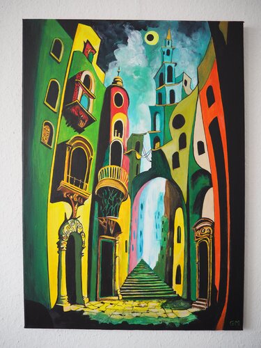 Surreal City by Gabriele Müller, Painting for Sale on Select