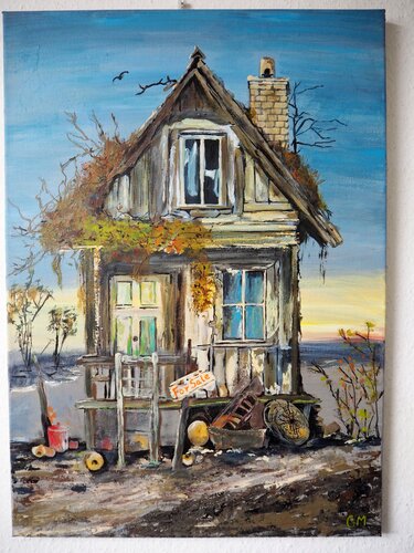 Landhaus am See zum Verkauf by Gabriele Müller, Painting for Sale on Select