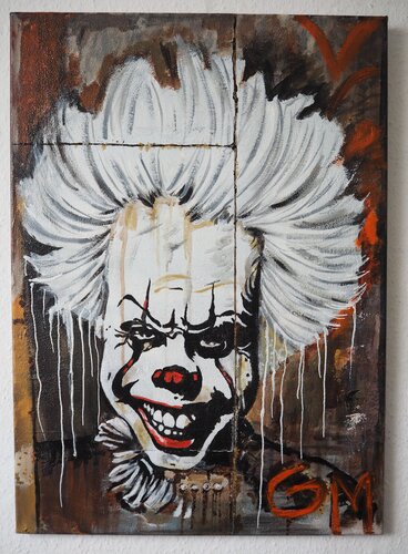 Clown mit weißem Haar by Gabriele Müller, Painting for Sale on Select