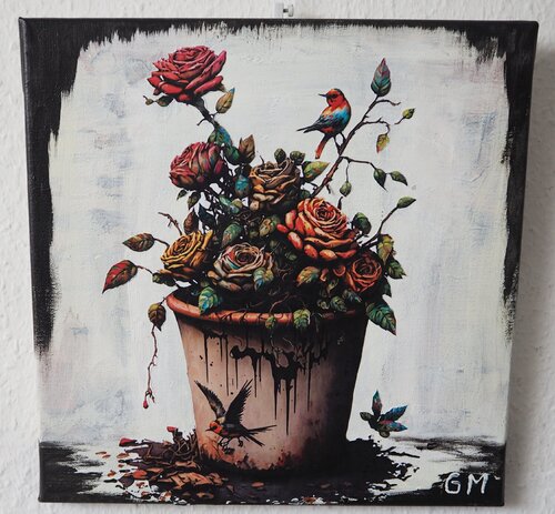 Crazy Flower Pot No. 8 by Gabriele Müller, Painting for Sale on Select