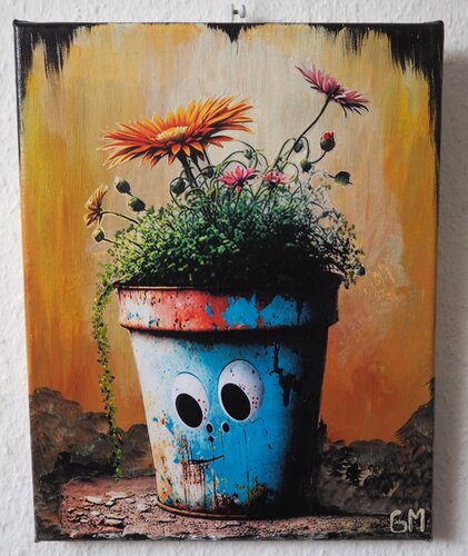 Crazy Flower Pot No. 5 by Gabriele Müller, Painting for Sale on Select