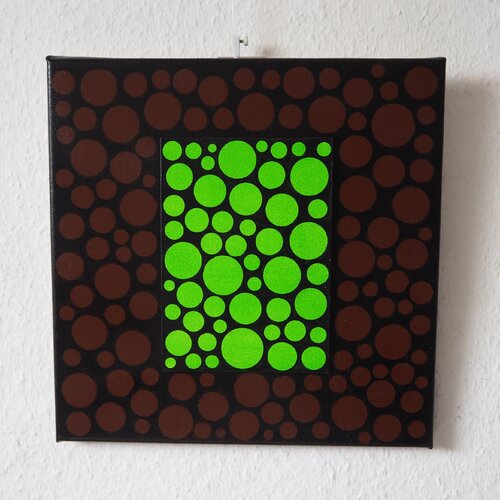 Punktekunst - Braun Grün by Gabriele Müller, Painting for Sale on Select