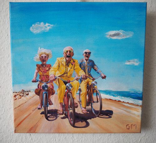 Lovely Oldies - Race by Gabriele Müller, Painting for Sale on Select
