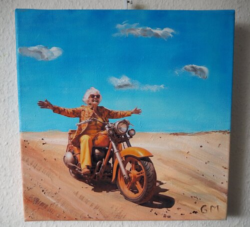 Lovely Oldies - Freiheit by Gabriele Müller, Painting for Sale on Select