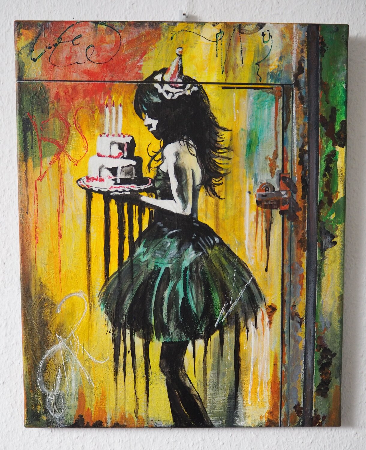 Happy Birthday Gabriele Müller Original painting for sale