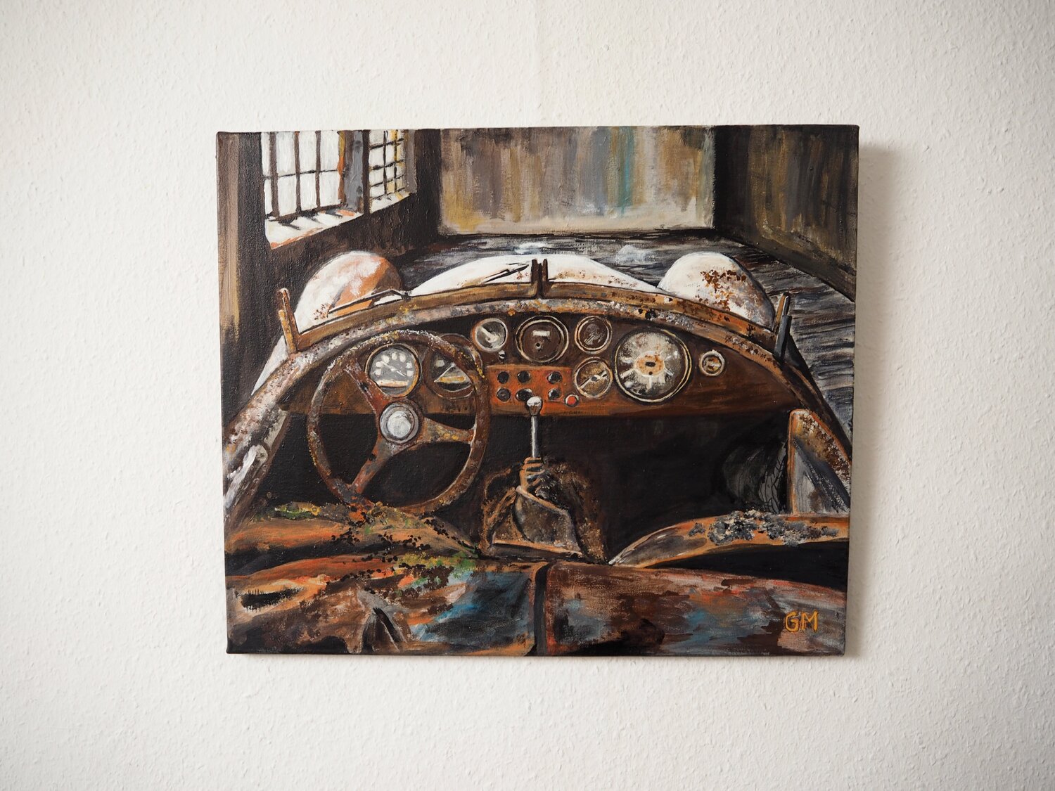 Oldtimer Roadster Innenansichten Gabriele Müller Original painting for sale
