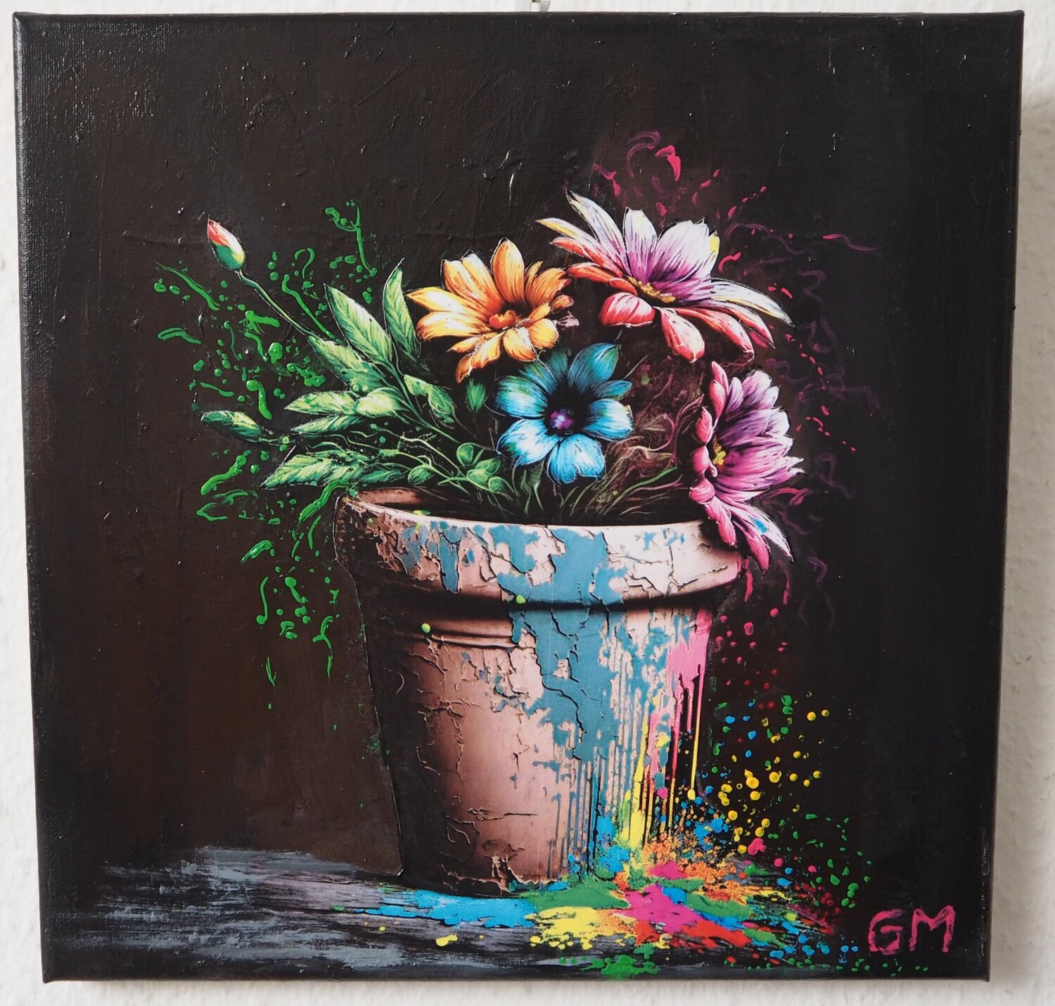 Crazy Flower Pot No. 5 Gabriele Müller Original painting for sale