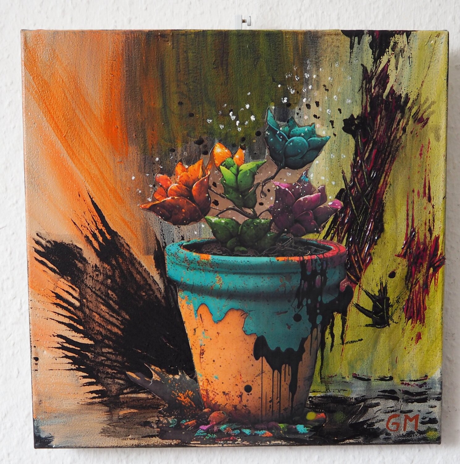 Crazy Flower Pot No. 1 Gabriele Müller Original painting for sale