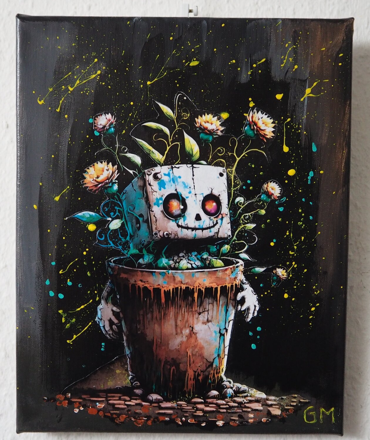 Crazy Flower Pot No. 3 Gabriele Müller Original painting for sale