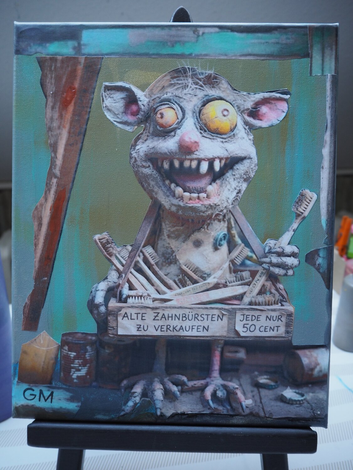Rats Pack - Zahnbürstenverkäufer Gabriele Müller Original painting for sale