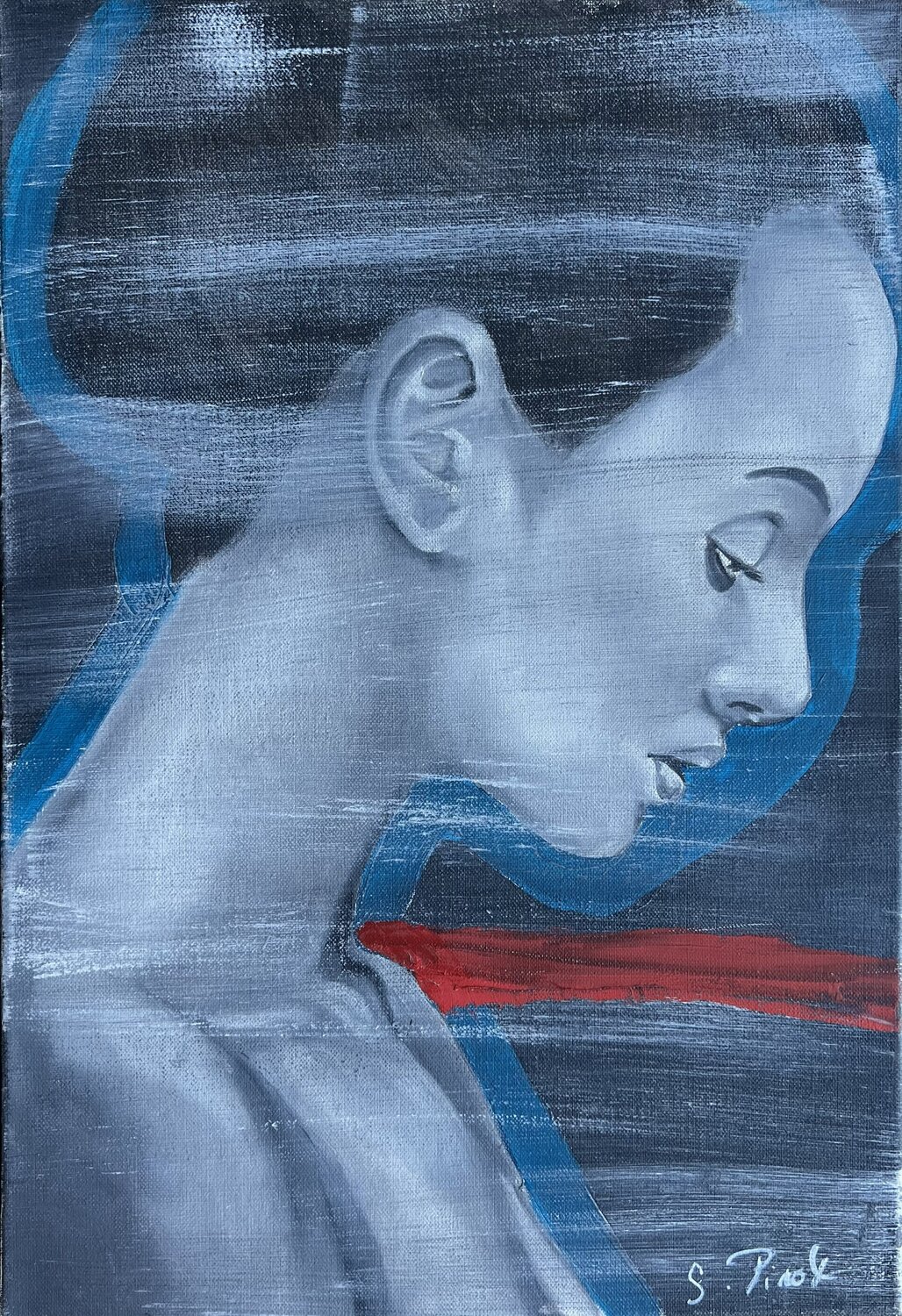 Anatomie de la mélancolie  « Living in oblivion » Sophie Pirot Original painting for sale