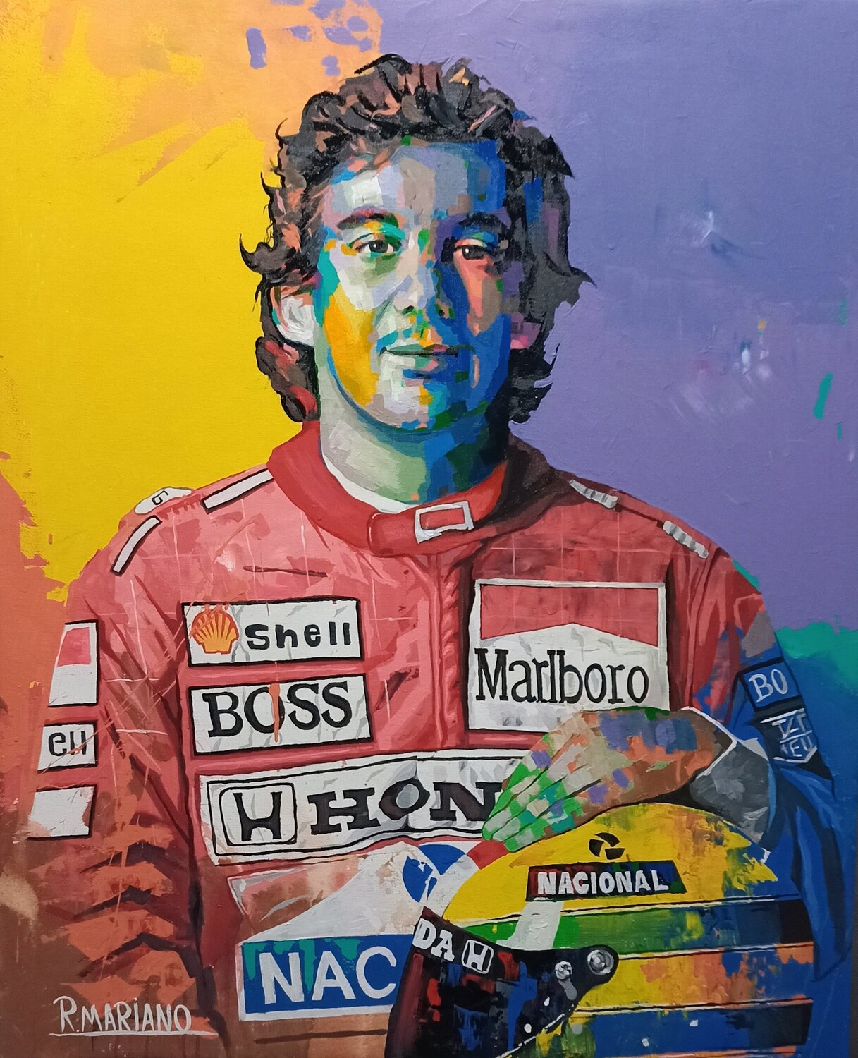 Ayrton senna RODRIGO BARBOSA Original painting for sale