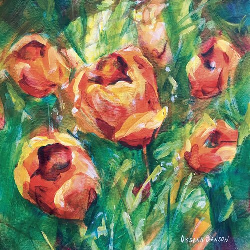 «Tulipes du Jardin» by Oxana Sanson, Painting for Sale on Select