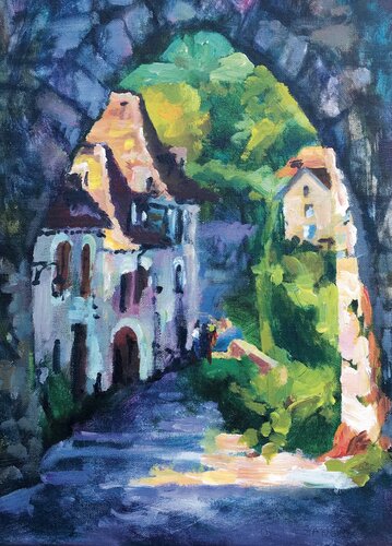 «La ruelle au soleil» by Oxana Sanson, Painting for Sale on Select