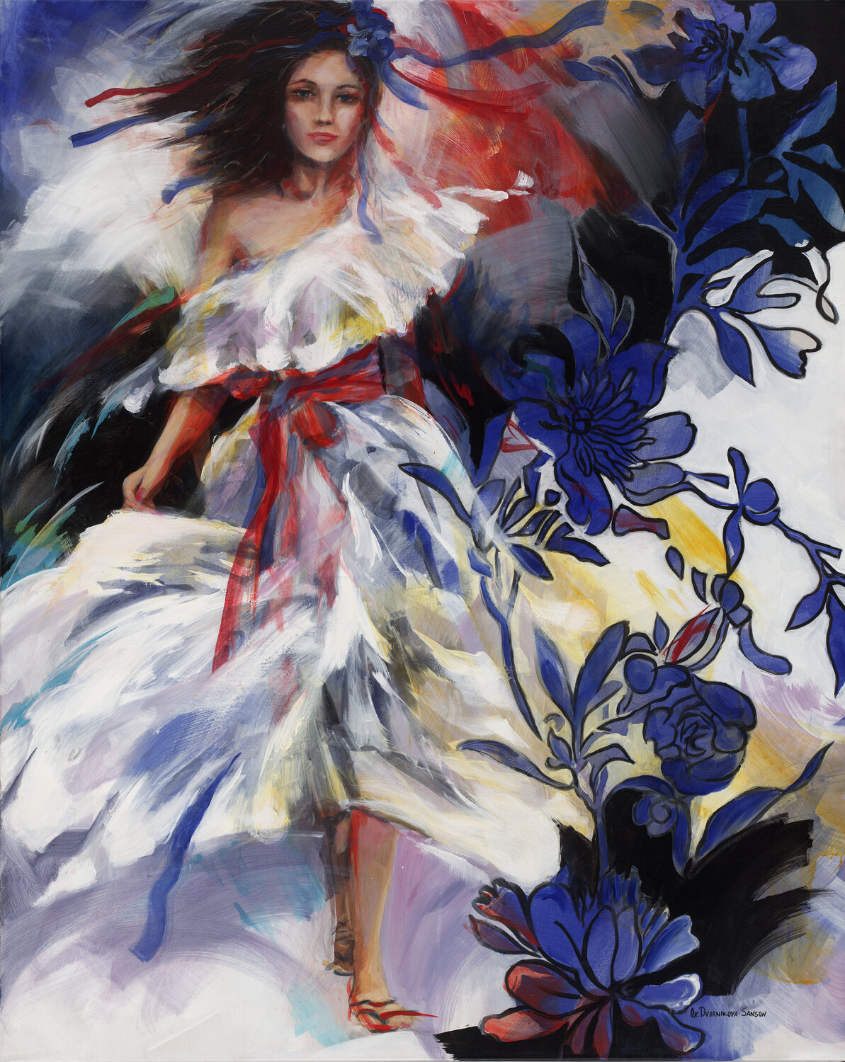 «Force de l’épanouissement» Oxana Sanson Original painting for sale