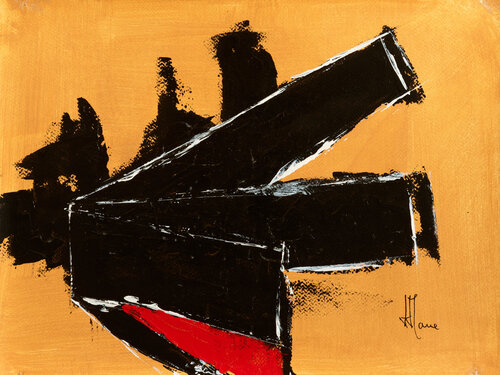 Création abstraite série Humeurs H338 avec cadre au choix (noir ou bois clair) by Jean-Jacques Marie, Painting for Sale on Select