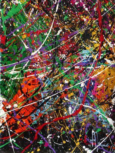 Création abstraite A224 avec cadre au choix (noir ou bois clair) by Jean-Jacques Marie, Painting for Sale on Select