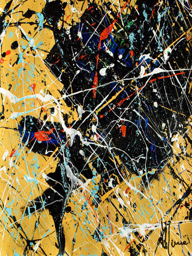 Création abstraite A364 avec cadre au choix (noir ou bois clair) by Jean-Jacques Marie, Painting for Sale on Select