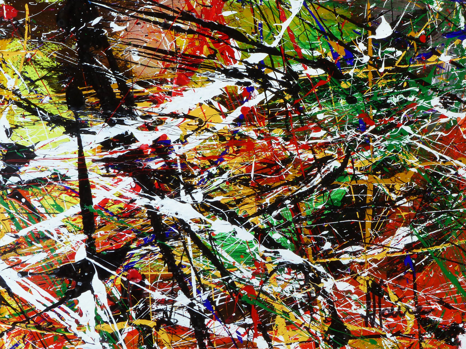 Création abstraite A131 avec cadre au choix (noir ou bois clair) Jean-Jacques Marie Original painting for sale