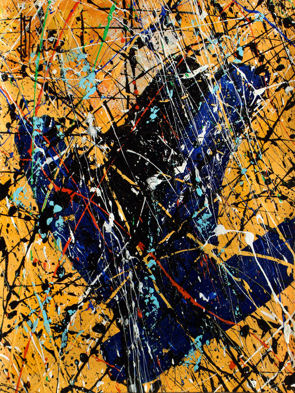 Création abstraite A365 avec cadre au choix (noir ou bois clair) Jean-Jacques Marie Original painting for sale