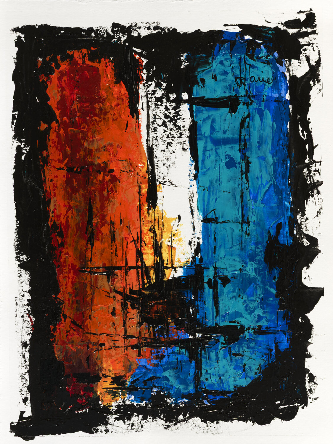 Entre deux silences H270 avec cadre Jean-Jacques Marie Original painting for sale