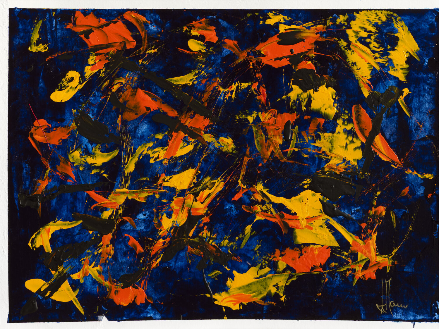Matière vivante H256 avec cadre Jean-Jacques Marie Original painting for sale