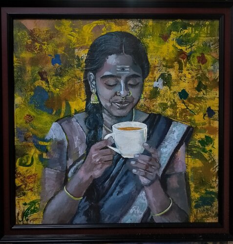Tea time by Srividhyaa Ravi, Painting for Sale on Select