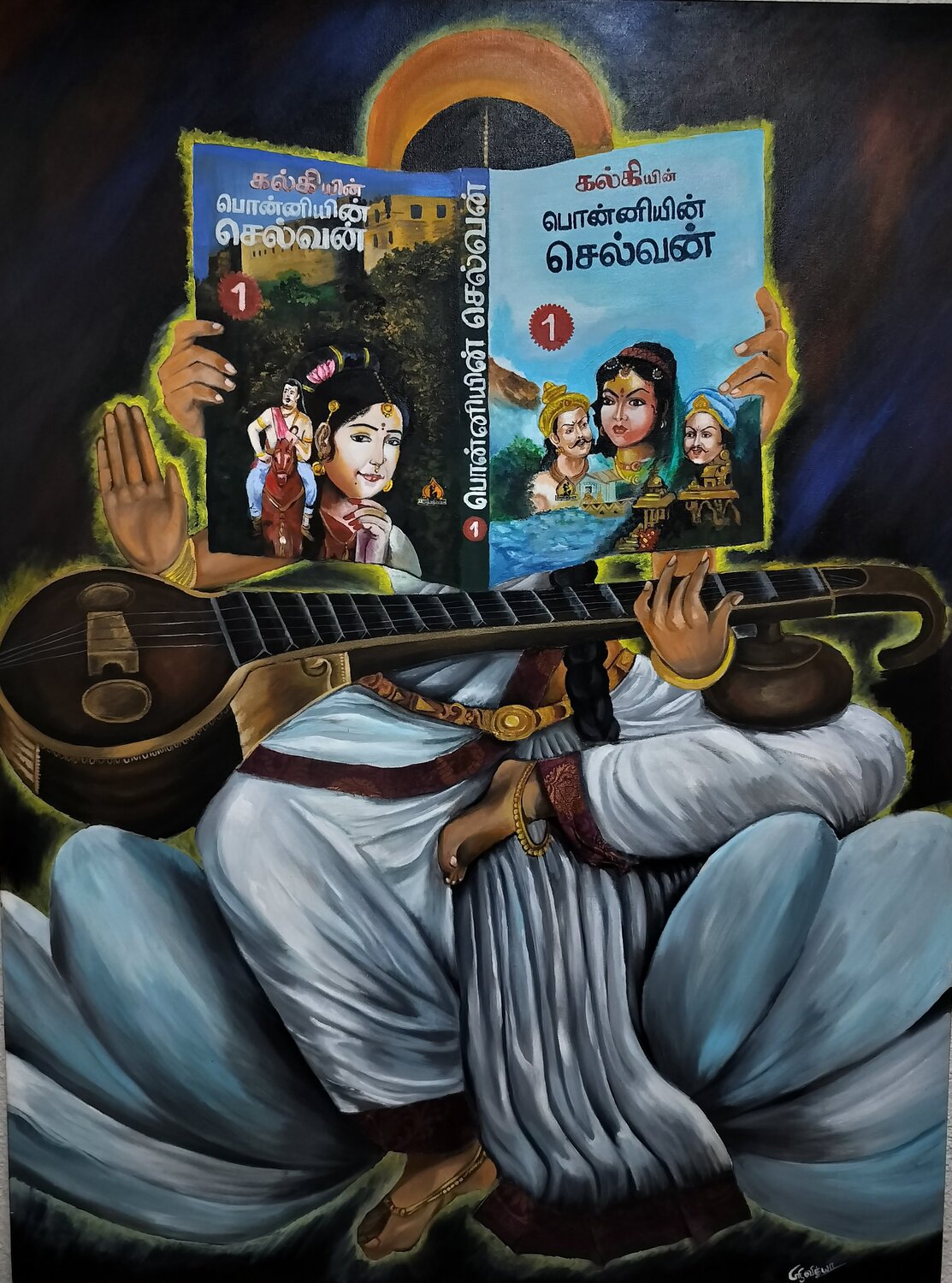 Ponniyin Selvan Srividhyaa Ravi Original painting for sale