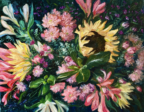 Flowers from Tania by Olya Tkachenko, Painting for Sale on Select