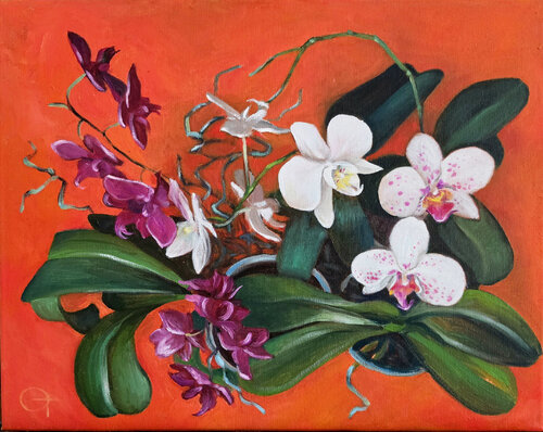 White Beauty and Her Friends by Olya Tkachenko, Painting for Sale on Select