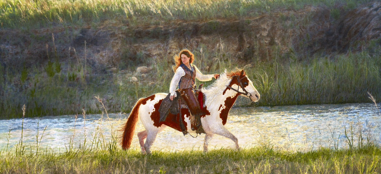 LOOKING BACK Myron Beck Western Visions Original painting for sale
