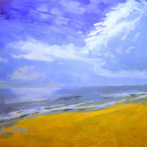 20.03. Azul Utramar & Dorado by Cristina Del Prado, Painting for Sale on Select
