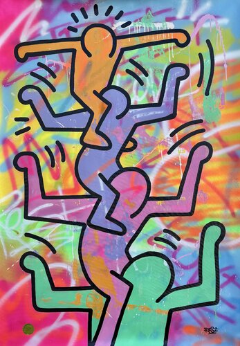 Art and Feel / Res2 vs Keith Haring by Alessandro Chindamo, Painting for Sale on Select