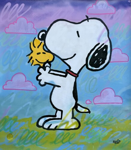 Snoopy and woodstock by Alessandro Chindamo, Painting for Sale on Select