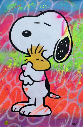 Snoopy and woodstock by Alessandro Chindamo, Painting for Sale on Select