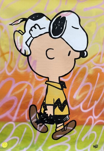 Charlie and Snoopy by Alessandro Chindamo, Painting for Sale on Select