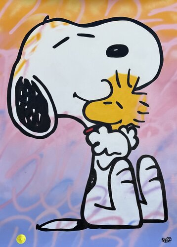 Snoopy and woodstock by Alessandro Chindamo, Painting for Sale on Select