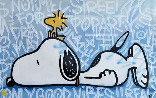 Snoopy and Woodstock / No time for drama von Alessandro Chindamo, Malerei kaufen auf Select