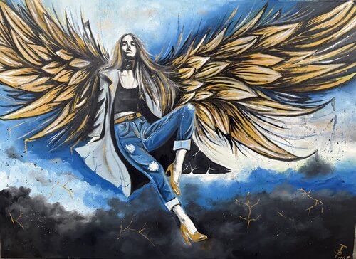 When You get wings… by Beáta Fekete-Vincze, Painting for Sale on Select