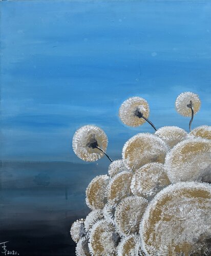 Dandelions by Beáta Fekete-Vincze, Painting for Sale on Select