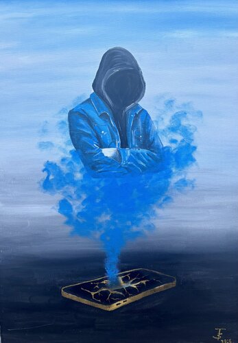 The Modern Genie by Beáta Fekete-Vincze, Painting for Sale on Select