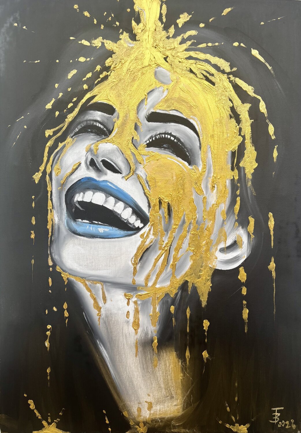 24-Karat Moment Beáta Fekete-Vincze Original painting for sale