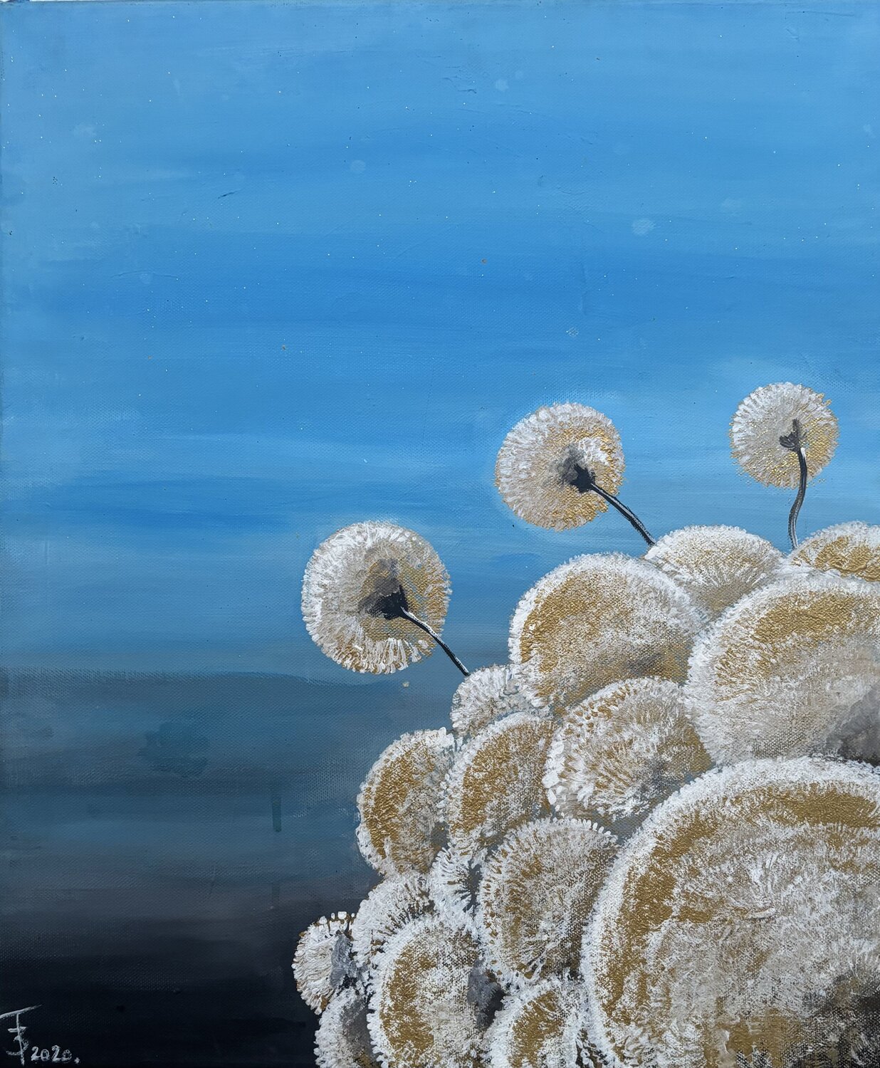 Dandelions Beáta Fekete-Vincze Original painting for sale