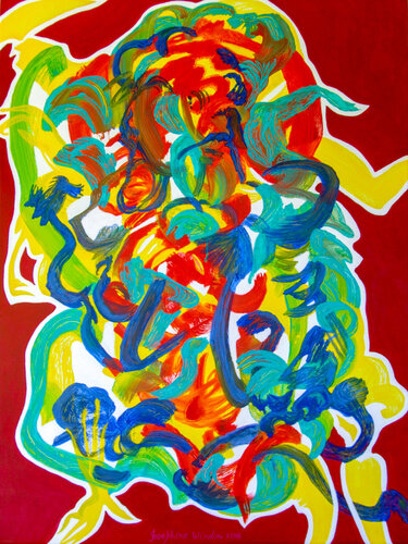 Red Flower Dance by Josephine Window, Painting for Sale on Select
