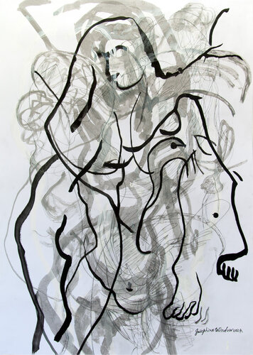 Ink Brush Drawing 13 by Josephine Window, Drawing for Sale on Select