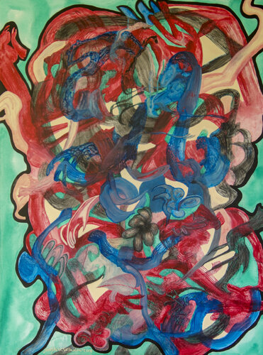Black Flower Dance by Josephine Window, Painting for Sale on Select