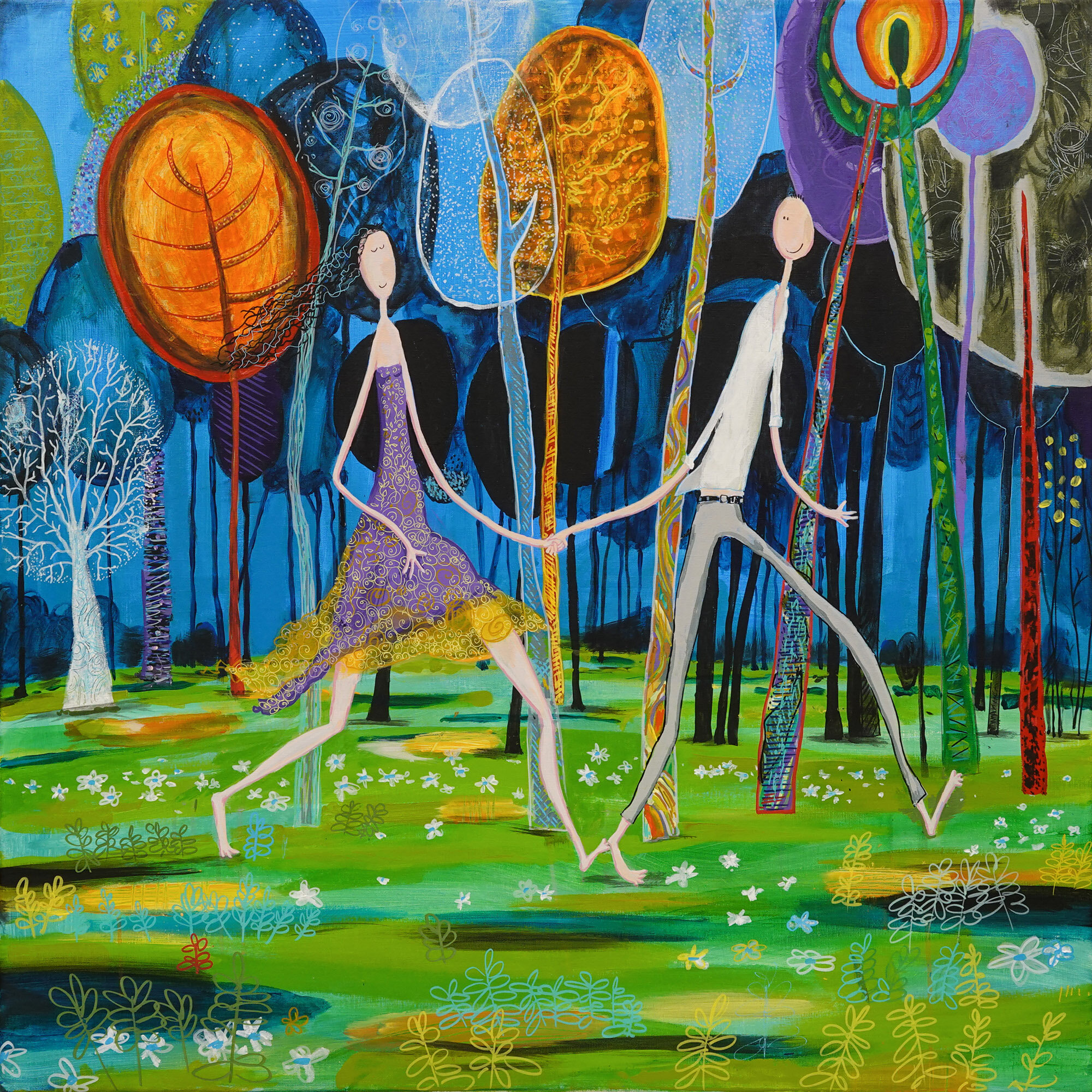 They Continued Walking Together Through The Deep Dark Forest. (Szli dalej razem przez głęboki, ciemny las.)