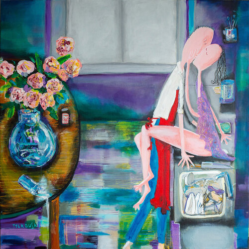 The Dishes Can Wait. (Naczynia mogą poczekać) by Andrzej Tylkowski, Painting for Sale on Select