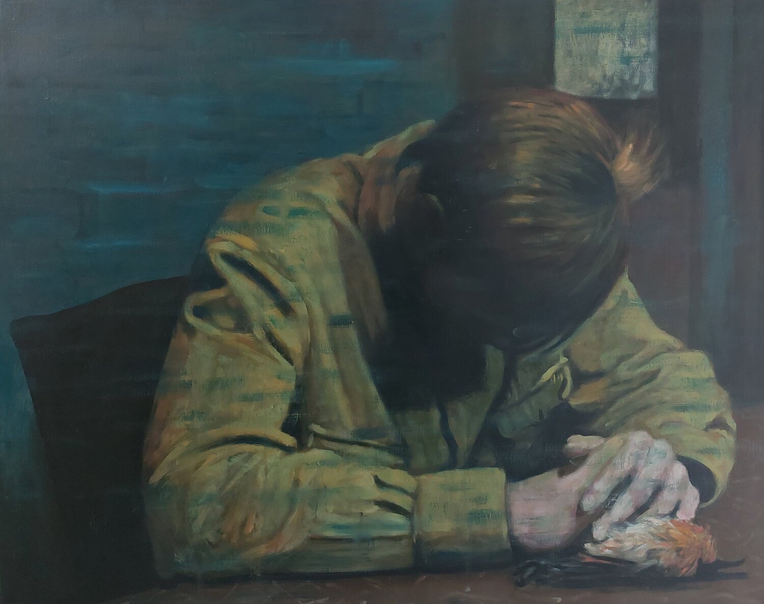 The Sensitive Soldier Patrick Vertenten Original painting for sale