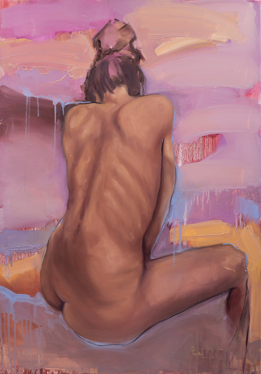 Shape of Calm - Contemporary Female Figure Oil Painting Kateryna Panko Original painting for sale